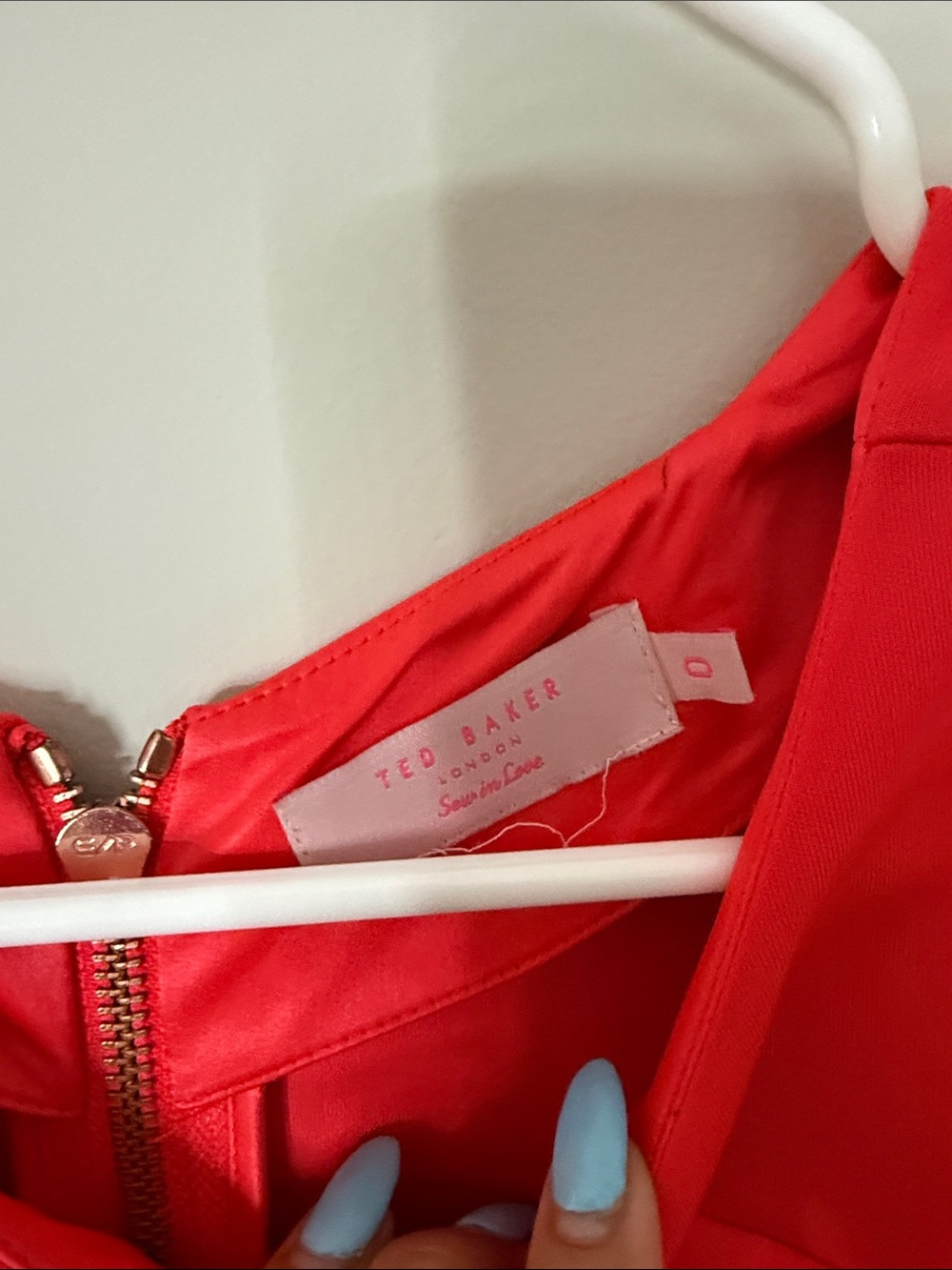 Ted Baker Red Cap-Sleeve Fit-and-Flare Mini Dress - Picture 2 of 3